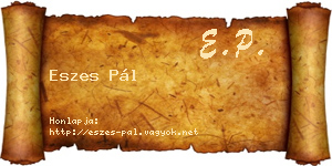 Eszes Pál névjegykártya